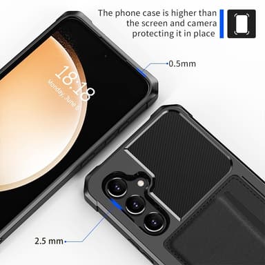 SKALO Samsung A55 5G Stødsikker cover med pung - Sort
