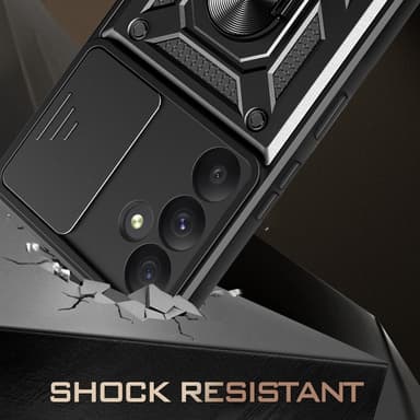 SKALO Samsung A35 5G Armor Hybrid Metal Ring Camera Slider - Rød