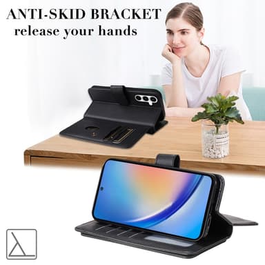 SKALO Samsung A35 5G 10-RUM Flip Cover - Sort