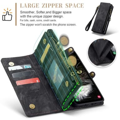 CaseMe Samsung A35 5G CaseMe Big Wallet 2in1 Magnet Pungetui - Sort