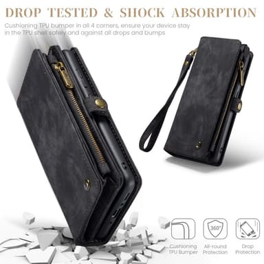 CaseMe Samsung A35 5G CaseMe Big Wallet 2in1 Magnet Pungetui - Sort