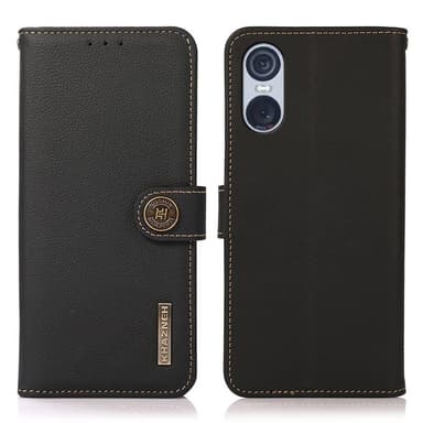 Wallet 3-kort læder RFID Sony Xperia 10 VI - Sort