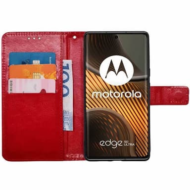 Wallet cover 3-kort Motorola Edge 50 Ultra - Rød