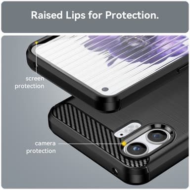 SKALO Nothing Phone (2) Armor Carbon Stødsikker TPU-cover - Sort