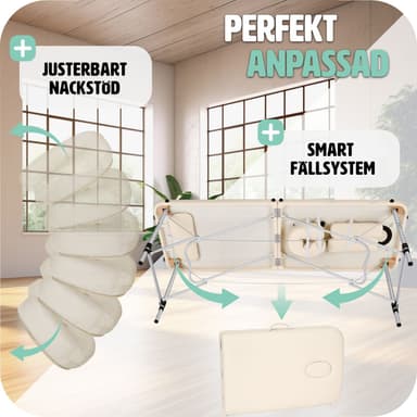 Massagebriks i aluminium med 2 zoner, polstring + taske - beige