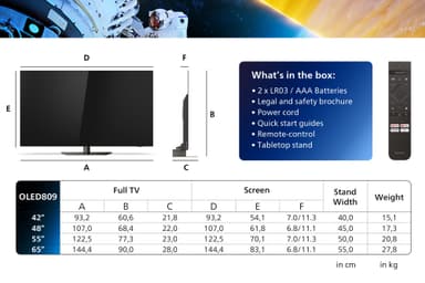 Philips 48" OLED809 4K OLED Ambilight TV (2024)