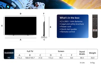 Philips 77" OLED809 4K OLED Ambilight TV (2024)