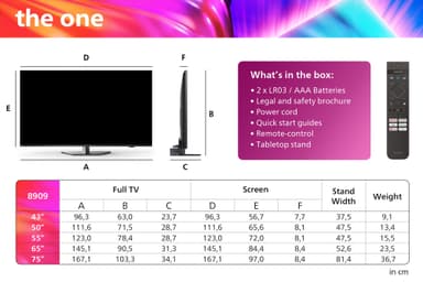 Philips 43” The One PUS8909 4K LED Ambilight TV (2024)