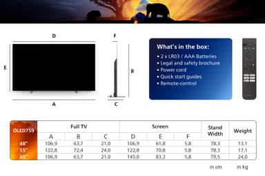 Philips 55" OLED759 4K OLED Ambilight TV (2024)