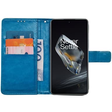 Wallet cover 3-kort OnePlus 12R - Lyseblå