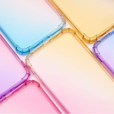 SKALO iPhone 15 Plus Gradient Ekstra stærk TPU-cover - Pink/Turkis
