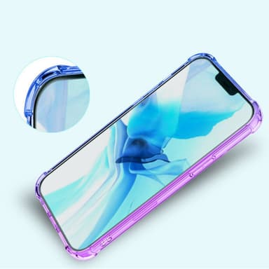 SKALO iPhone 15 Plus Gradient Ekstra stærk TPU-cover - Pink/Turkis