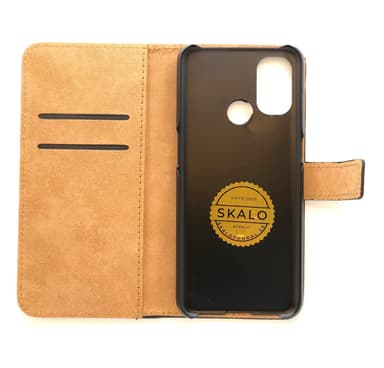 SKALO OnePlus Nord N100 Flip Cover m. Pung i Ægte Læder - Sort