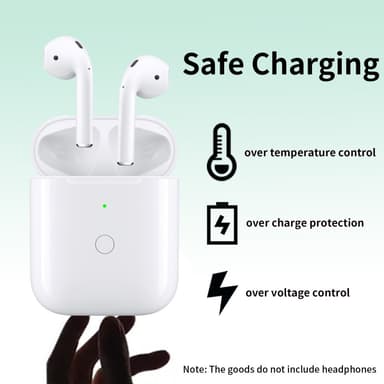Til AirPods 1/2 Erstatningsopladningsetui Indbygget 550mAh Batteri