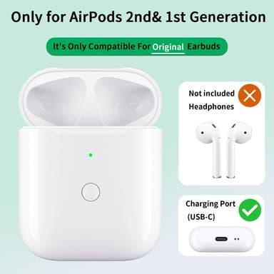 Til AirPods 1/2 Erstatningsopladningsetui Indbygget 550mAh Batteri