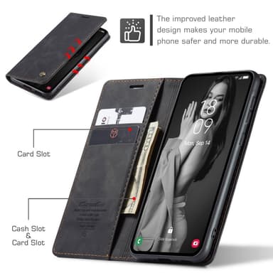CASEME Retro Pung Taske til Samsung Galaxy A55 - Sort