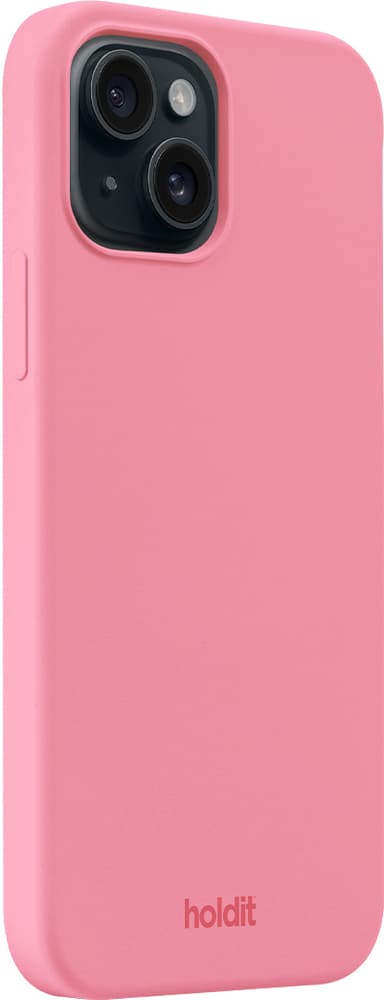 Holdit Silicone iPhone 15 etui (lyserød)
