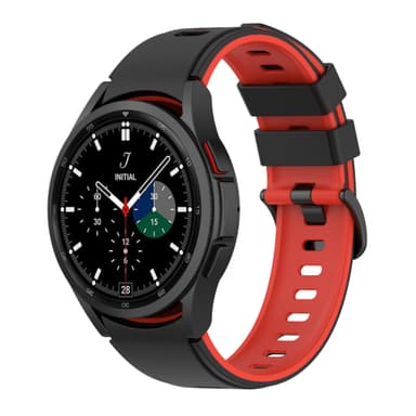 Samsung Galaxy Watch 4 Classic armbånd silikone Sort+rød