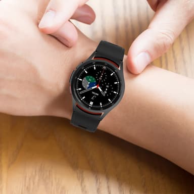 Samsung Galaxy Watch 4 Classic armbånd silikone Sort+rød