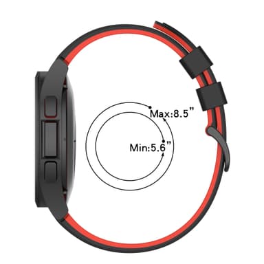 Samsung Galaxy Watch 4 Classic armbånd silikone Sort+rød