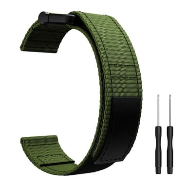 Urrem 22 mm til Garmin Fenix 5/6/7 Forerunner Approach Nylon Grøn