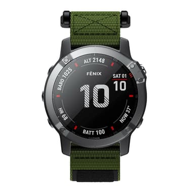 Urrem 22 mm til Garmin Fenix 5/6/7 Forerunner Approach Nylon Grøn