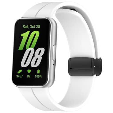 Silikone urrem med magnetisk lukning til Samsung Galaxy Fit 3 (SM-R390) Hvid