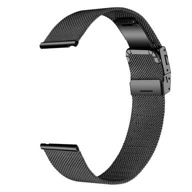 Urrem i rustfrit stål til Samsung Gear S3 Classic / Huawei Watch 3, 22mm Sort