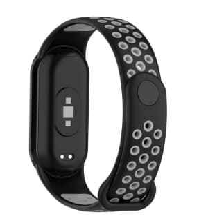 Silikonestrop til Xiaomi Mi Band 8 Sort+grå