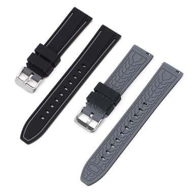 Blød silikonestrop til Omega x Swatch MoonSwatch Sort+grå