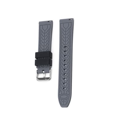 Blød silikonestrop til Omega x Swatch MoonSwatch Sort+grå