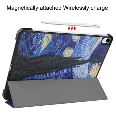 Til iPad Air 11 (2024) Etui Tre-fold Stativ Tablet Cover - Painting