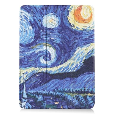 Til iPad Air 11 (2024) Etui Tre-fold Stativ Tablet Cover - Painting
