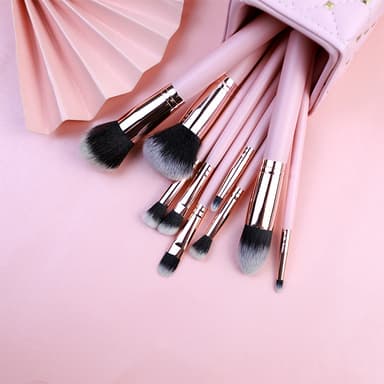 16-pak professionel makeup børstesæt Lyserød
