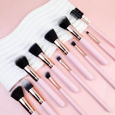 16-pak professionel makeup børstesæt Lyserød