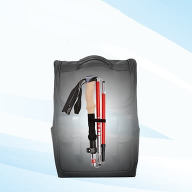 Ultralet foldbar vandrestav - 5 sektioner 33-125 cm Sort