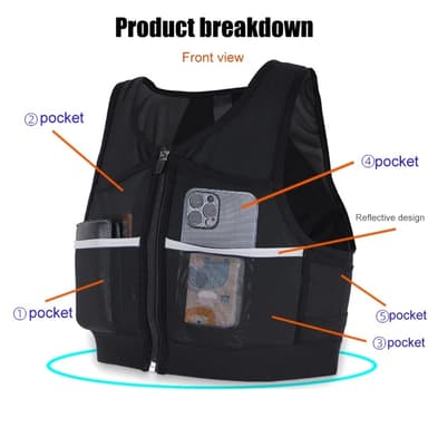 Hydration løbevest Reflekterende cykel løb Marathon - Medium