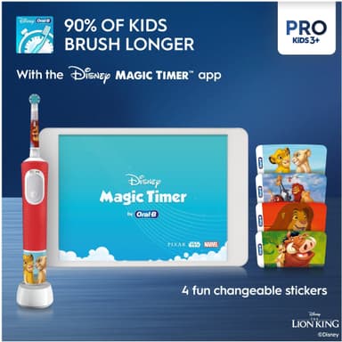 Oral-B Vitality Pro Kids Lion King elektrisk tandbørste 297257 (rød)