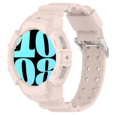 Armor silikone urrem med beskyttende etui til Samsung Galaxy Watch6 40mm Lyserød