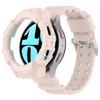 Armor silikone urrem med beskyttende etui til Samsung Galaxy Watch6 40mm Lyserød
