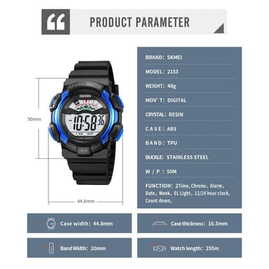 SKMEI 50m vandtæt armbåndsur - Grøn camouflage