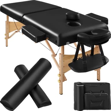 Massagebriks med 2 zoner, 7,5cm polstring + ruller - sort