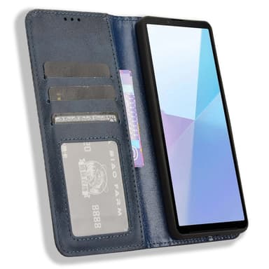 Wallet Stand Flip-telefonetui til Xperia 10 VI - Blå