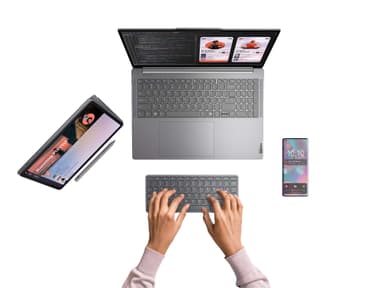 Lenovo trådløst multi-enhedstastatur (Luna Grey)