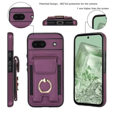 For Google Pixel 8a Kickstand Case Phone Cover with Card Slots