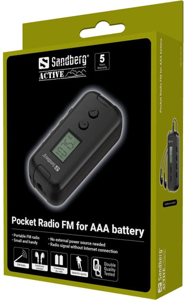 Sandberg pocket FM radio (AAA-batteri)