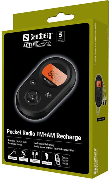 Sandberg Recharge 421-02 pocket FM+AM radio
