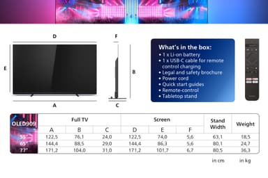 Philips 55" OLED909 4K OLED Ambilight TV (2024)
