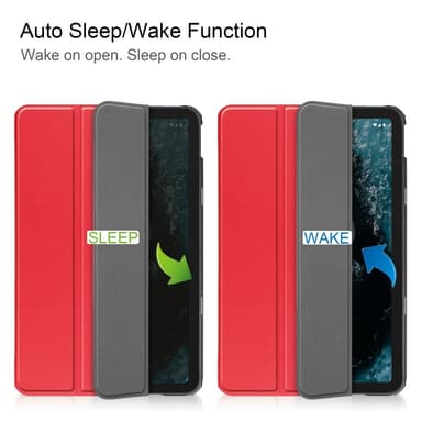 SKALO Nokia T20 Trifold Flip Cover - Rød