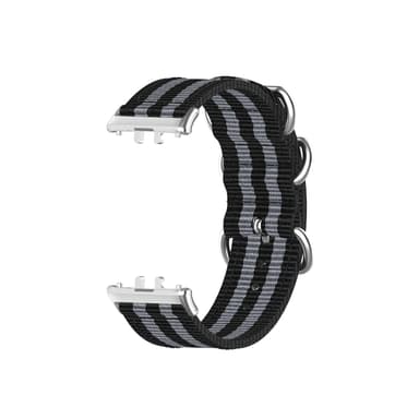 Samsung Fit3 SM-R390 Nylon lærredsbånd Sort+grå